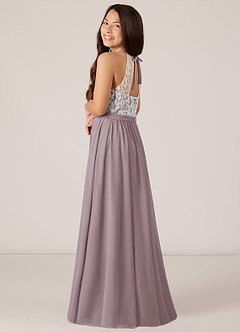 Azazie Fahari Junior Dusk A-Line Lace Chiffon Dress image5
