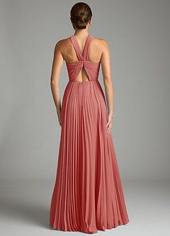 Azazie Afra Robes de demoiselle d'honneur Robe Trapèze en Mousseline de soie Plissée Antique Rose image2