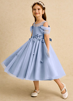 Azazie Juni Robe Demoiselle D'honneur Fillette Robe Princesse en Tulle Plissée Eis image3