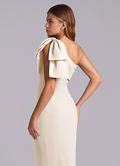 Azazie Yuanna Bridesmaid Dresses White Alabaster Mermaid One Shoulder Chiffon Dress image8