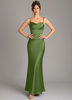 Azazie Reverie Bridesmaid Dresses Juniper Mermaid Corset Stretch Satin Dress image3