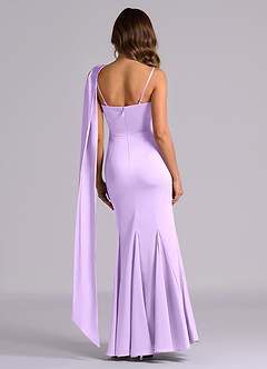 Azazie Inara Bridesmaid Dresses Lilac Mermaid Pleated Stretch Satin Dress image2