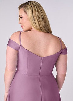 Barbie ♥ Azazie Bridesmaid Dresses Wisteria A-Line Off the Shoulder Stretch Satin Convertible Dress image10