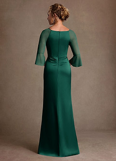 Azazie Nampa Klänningar till brudens mor Klä Tubklänning i Maska Plisserad Smaragdgrön image3