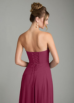 Azazie Gabriela Bridesmaid Dresses Mulberry A-Line Corset Chiffon Dress image11