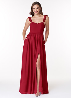 Azazie Metz Final Sale Scarlet A-Line Sweetheart Ruched Chiffon Dress image1