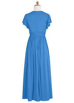 Azazie Mosley Junior Abito A-Line in Maglia Increspato Blue Jay image8