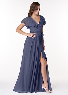 Azazie Jael Bridesmaid Dresses Stormy A-Line V-Neck Mesh Dress image4