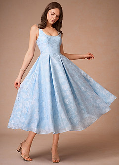 Briac Powder Blue A-line Midi Dress image4