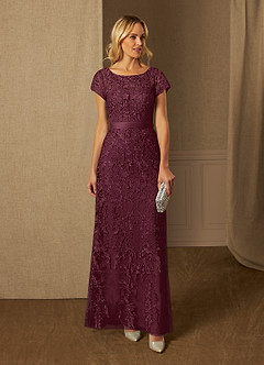 Azazie Dorit vestidos de madre de la novia Vestido de Cabernet de Encaje de Recto con Scoop image1