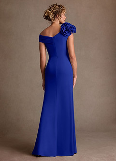 Azazie Gwynne vestidos de madre de la novia Vestido de Azul Real de Crepé elástico de Corte Sirena con Vestidos sin tirantes image3