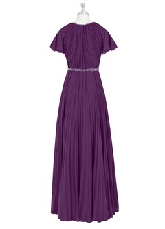 Azazie Kara Modest Bridesmaid Dresses A-Line Pleated Chiffon Floor-Length Dress image8