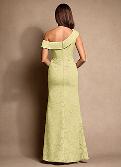 Azazie Hamptons Mère de la mariée Robes Robe Trapèze en Blumen-Burnout Plissée Sorbet Citron image3