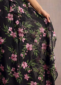 Megan Black Multi Floral Maxi Dress image7