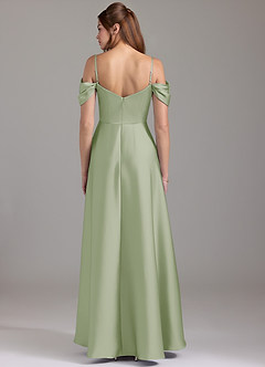 Azazie Marley Bridesmaid Dresses Dusty Sage A-Line Off the Shoulder Stretch Satin Convertible Dress image5
