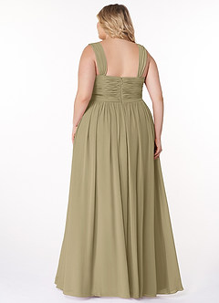Azazie Zapheira Bridesmaid Dresses Moss Green A-Line Ruched Chiffon Dress image8