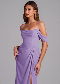 Azazie Johana Jurken voor bruidsmeisjes Converteerbaar Jurk van Chiffon met Zeemeermin Off the Shoulder Tahiti image5