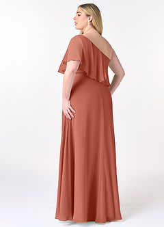 Azazie Lizzy Bridesmaid Dresses Clay A-Line One Shoulder Chiffon Dress image11