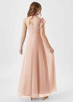 Azazie Arabella Junior Vestido de Rosa Inglesa de Gasa de Corte en A con Volante image2