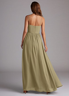 Azazie Calianna Jurken voor bruidsmeisjes Converteerbaar Jurk van Chiffon met A-Lijn Off the Shoulder Mosgroen image5