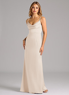 Azazie Aimee Bridesmaid Dresses White Alabaster A-Line Sweetheart Neckline Stretch Satin Dress image1