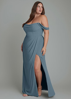 Azazie Johana Bridesmaid Dresses Twilight Mermaid Off the Shoulder Chiffon Convertible Dress image12