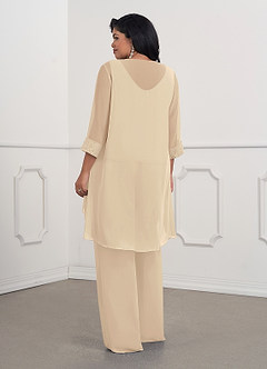 Azazie Maura Vestidos para mãe da noiva Vestir Champanhe de Chiffon de Macacão/terninho com Lantejoulas image7