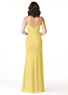 Azazie Deandra Bridesmaid Dresses Canary Mermaid Pleated Mesh Dress image2