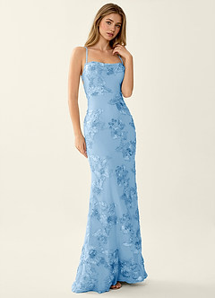 Kailani Sky Blue 3D Flowers Corset Mermaid Lace Up Back Prom Dress ...