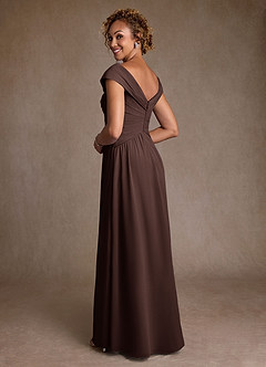 Azazie Myrtle Mother of the Bride Dresses Ganache A-Line Pleated Chiffon Dress image2