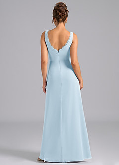 Azazie Bernice Abiti da Damigella Abito A-Line in Chiffon Plissettato Azzurro image2