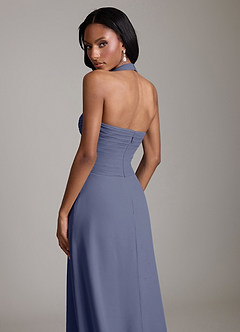 Azazie Clarisa Bridesmaid Dresses Stormy A-Line Pleated Chiffon Dress image4