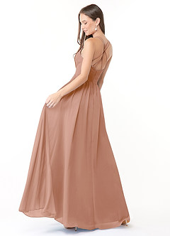Azazie Jeanna Bridesmaid Dresses A-Line Pleated Chiffon Floor-Length Dress image3