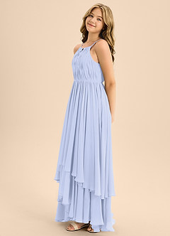 Azazie Elliora Junior Abito A-Line in Chiffon Plissettato Lavanda image6