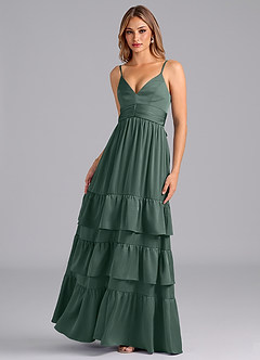 Azazie Nathalia Brautjungfernkleider A-Linie Plissee Stretch-Satin Kleid Seemoos image5