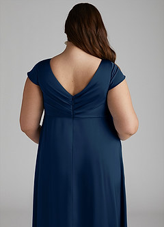 Azazie Allessia Abiti da damigella d'onore premaman Abito A-Line Plissettato Raso Elasticizzato Floor-Length image12