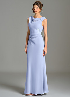 Azazie Kieryn Bridesmaid Dresses Ice Mermaid Pleated Chiffon Dress image3