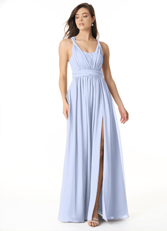 Azazie Olani Bridesmaid Dresses Ice A-Line Off the Shoulder Chiffon Convertible Dress image1
