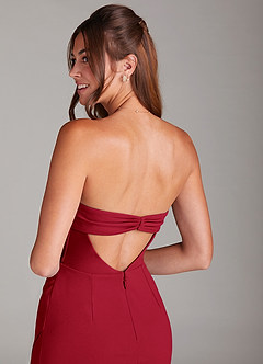 Azazie Leonis Bridesmaid Dresses Scarlet Sheath Strapless Stretch Crepe Convertible Dress image5