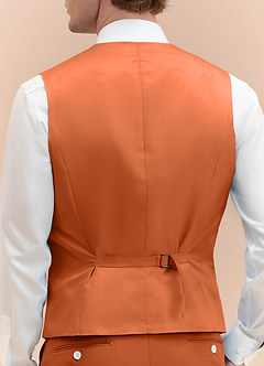front James Burnt Orange Structured Stretch Suit Vest
