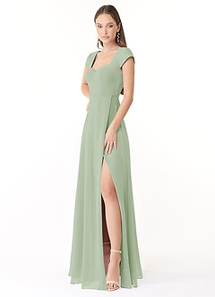Azazie Hainsly Bridesmaid Dresses Dusty Sage A-Line Sweetheart Neckline Chiffon Dress image3