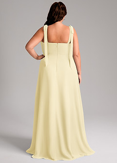 Azazie Debra Bridesmaid Dresses Lemon Sorbet A-Line with Pockets Chiffon Convertible Dress image12