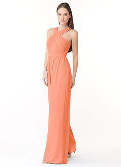 Azazie Berdie Jurken voor bruidsmeisjes Jumpsuit van Chiffon Houder Zonsondergang image3
