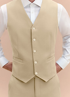 front James Champagne Structured Stretch Suit Vest