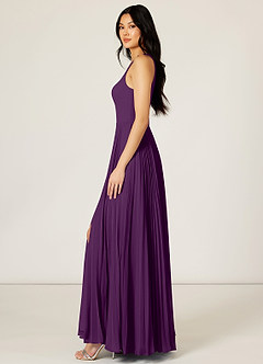 Azazie Lindsey Bridesmaid Dresses A-Line Pleated Chiffon Floor-Length Dress image3
