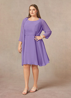 Azazie Shirley Mother of the Bride Dresses Tahiti A-Line Scoop Pleated Chiffon Dress image10