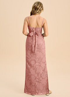 Azazie Mai Junior Rosette Sheath Pleated Floral Burnout Dress image2