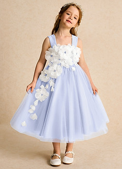 Azazie Dovey Abiti da Ragazza di Fiori Abito Principessa in Tulle Fiocco Lavanda image2