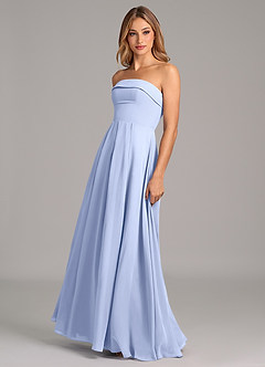 Azazie Lucienne Brudtärnklänningar Klä av A-Linje i Chiffong Axelbandslös Is Konvertibel image4