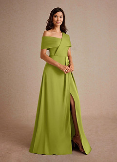 Azazie Milton Mère de la mariée Robes Robe Trapèze en Satin extensible Plissée Citronnelle image6